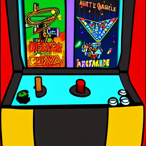 Image similar to arcade machine, art by ocellus_services + francy_artist + artofsephy,