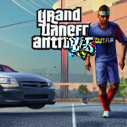 Image similar to character screenshot of neymar in grand theft auto, gta v