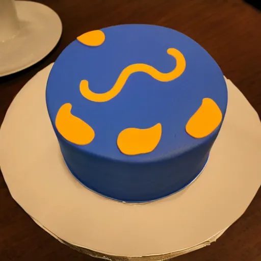 Image similar to a photo of a cake in the shape of discord icon