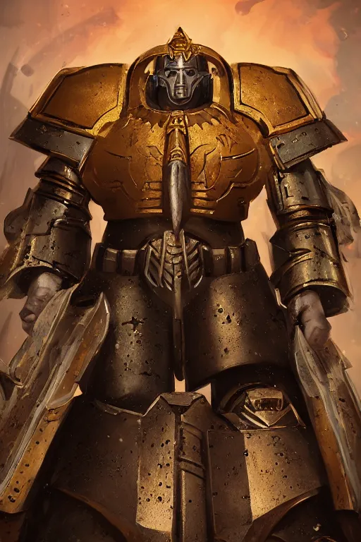 Image similar to armor portrait heros warhammer 4 0 k horus heresy fanart - the primarchs emperor by johannes helgeson animated with vfx concept artist & illustrator global illumination ray tracing hdr fanart arstation zbrush central hardmesh 8 k octane renderer comics stylized