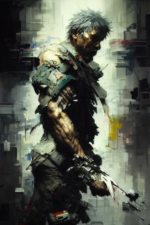 Prompt: gojo satoru, painting, collaborative artwork of greg ruthowski, yoji shinkawa, ruan jia, exquisitely high quality and detailed