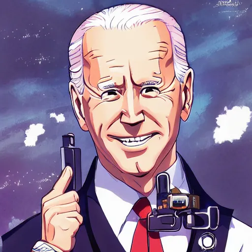 Portrait of Joe Biden the Mage of Drones, Anime | Stable Diffusion