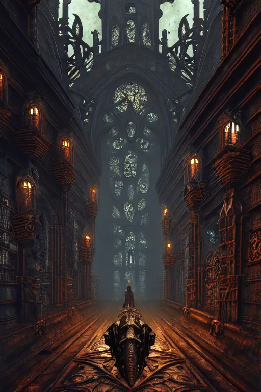 Prompt: steam necropolis, memento mori, gothic, neo - gothic, art nouveau, hyperdetailed copper patina medieval icon, stefan morrell, philippe druillet, ralph mcquarrie, concept art, steampunk, unreal engine, detailed intricate environment, octane render, moody atmospherics, volumetric lighting, ultrasharp, ominous, otherworldly