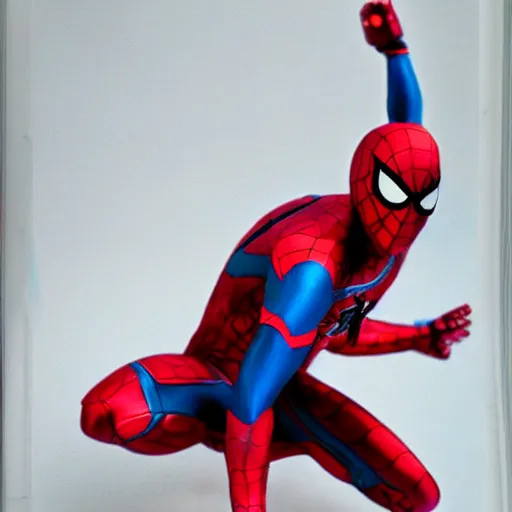 Image similar to a single iron man and spider - man hybrid, dslr, polaroid