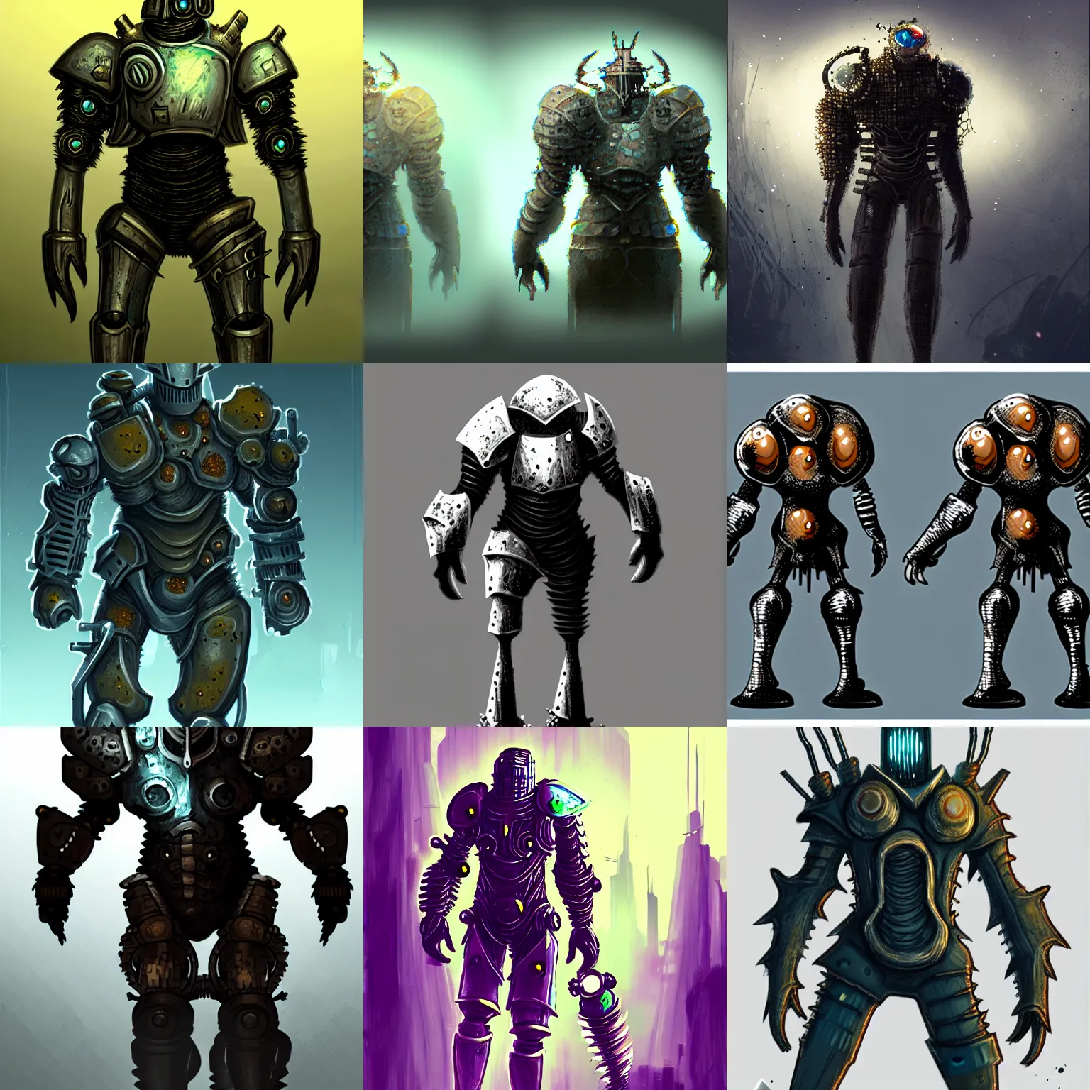 Prompt: Biopunk Knight, no text, concept art