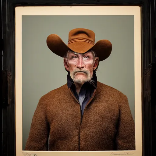 Prompt: portrait of bison - human hybrid, by annie leibovitz, portrait of a man, studio lighting, award - winning