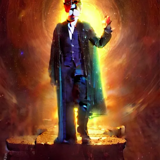 Image similar to david bowie as doctor who, radiant light, caustics, heroic, bright iridescent light, by gaston bussiere, bayard wu, greg rutkowski, maxim verehin