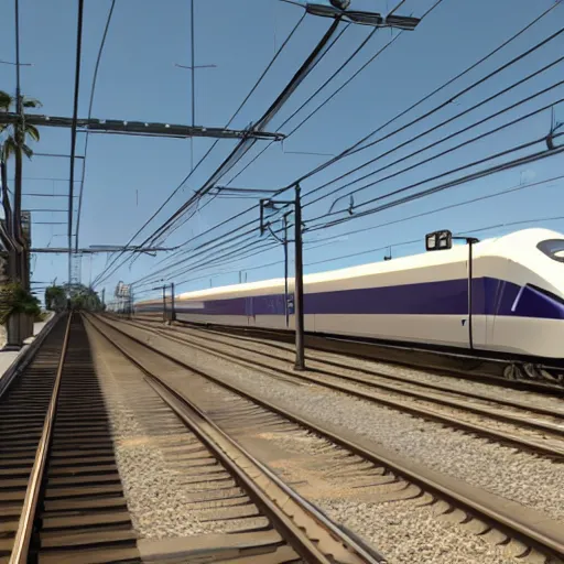 Prompt: California High Speed Rail arriving in the newly remodeled LA Union Station, 8k, photorealistic