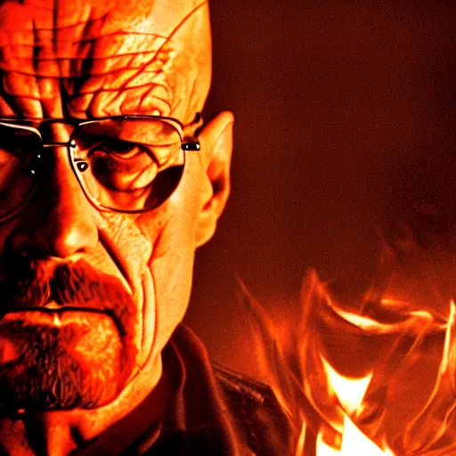 Prompt: angry walter white in terminator, shotgun, extreme detail, studio light, photorealistic, gritty, movie still, cinematic, fire, smoke, soft focus, well edited, 8 k, sunglasses, atmospheric, dark, leather jacket
