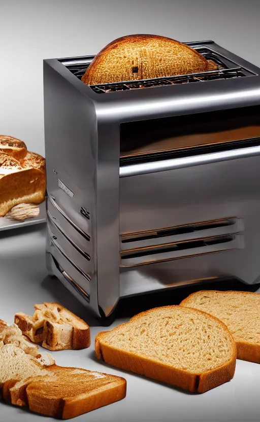 a brand toaster with bread in slots, Stable Diffusion OpenArt