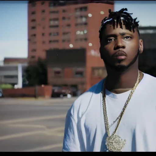 Prompt: still from Atlanta rap artist music video