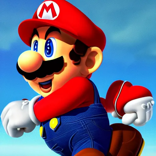 Image similar to Hyper realistic photo of Mario. Extremely detailed. Beautiful. 4K. Award winning