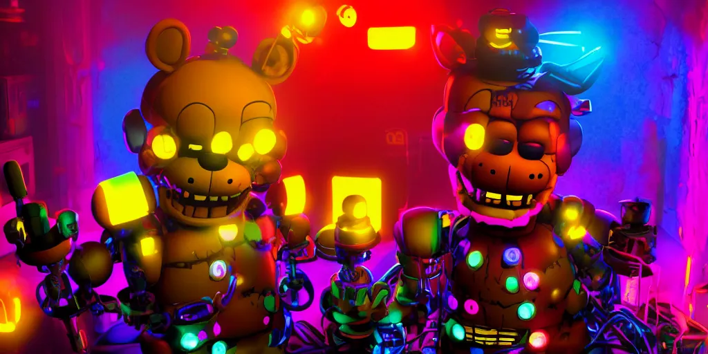 Anime Fnaf Night 5 concept art (Directed/created by SpaceBear87 on