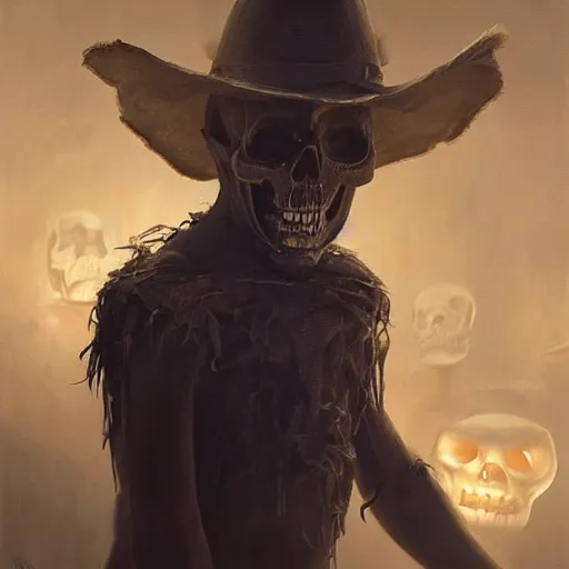 Prompt: epic masterpiece of cinematographic hyperrealism where a boy appears dressed as a skull for halloween taking a happy selfie. realistic shaded lighting poster by craig mallismo, artgerm, jeremy lipkin and michael garmash, unreal engine, radiant light, detailed and intricate environment, digital art, art station trends
