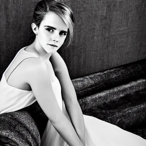 Prompt: an extremely beautiful studio photo of emma watson wearing open toe high heels and wearing a white dress, pale skin, bokeh, very very very beautiful!, hard focus, full body shot, 9 0 mm, f / 1. 4