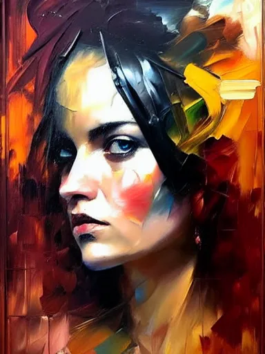 Prompt: neo - baroque portrait of a woman painted by henry asencio, leonid afremov, casey baugh, sandra chevrier, peter coulson : : hyperreal, painting, realism