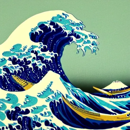 Prompt: Alien and The Great Wave off Kanagawa