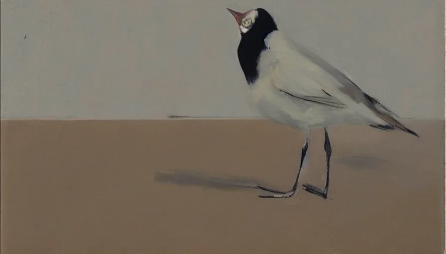 Image similar to painting by borremans, bird, detailed, stunning