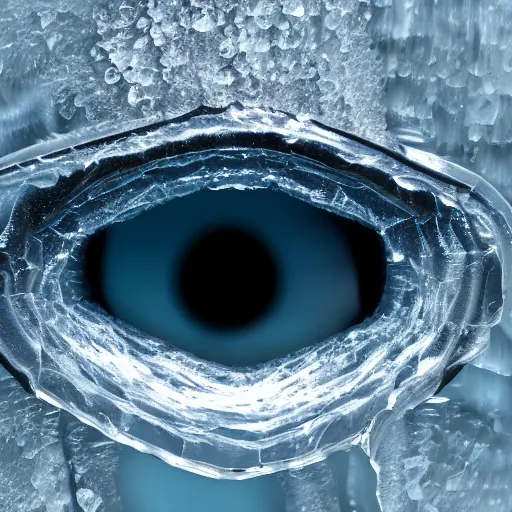 Image similar to see through clear sheet of ice sheet of ice in front of face behind ice 80mm eye close up