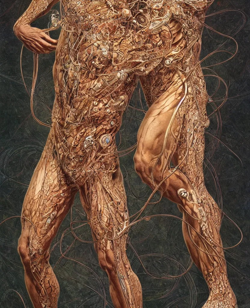 Prompt: a biologic man 1 9 0 6 by stanley artgerm and ernst haeckel, trending on artstation