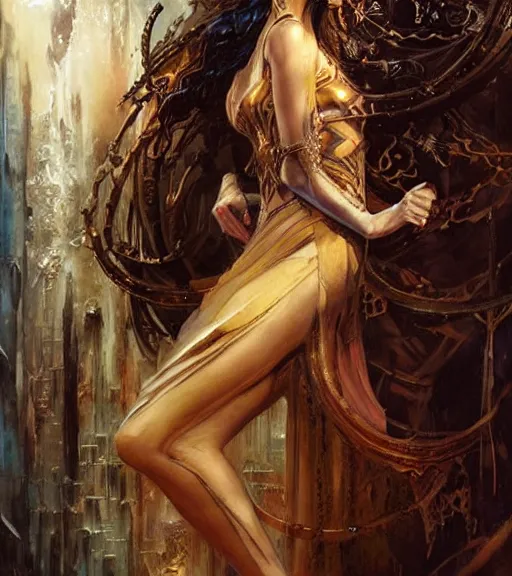 Image similar to a detailed painting of a fantasy priestess, art by karol bak and mark brooks and greg rutkowski, centered