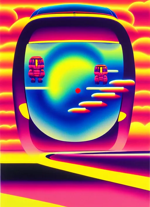 Image similar to midnight drive by shusei nagaoka, kaws, david rudnick, airbrush on canvas, pastell colours, cell shaded, 8 k