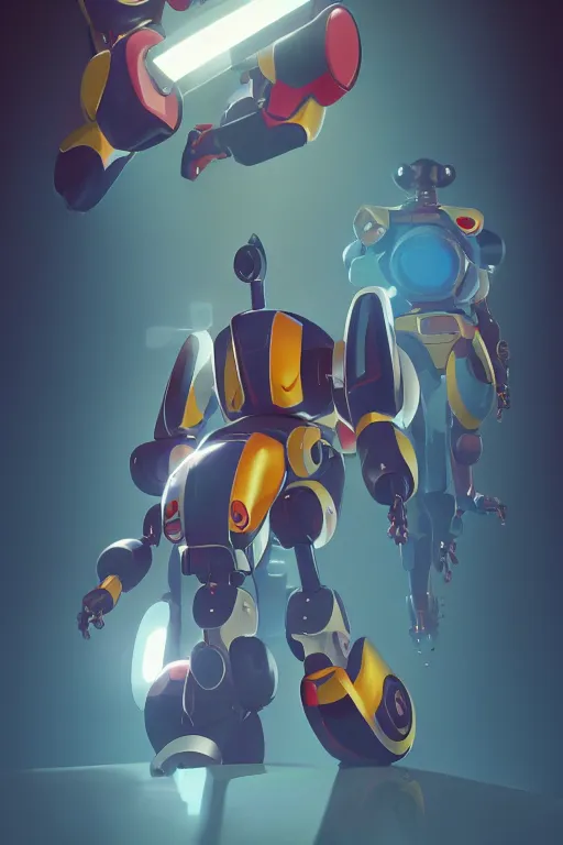 Image similar to metabots medabots medarotto medarot robot minimalist comics, behance hd by jesper ejsing, by rhads, makoto shinkai and lois van baarle, ilya kuvshinov, rossdraws global illumination ray tracing hdr radiating a glowing aura