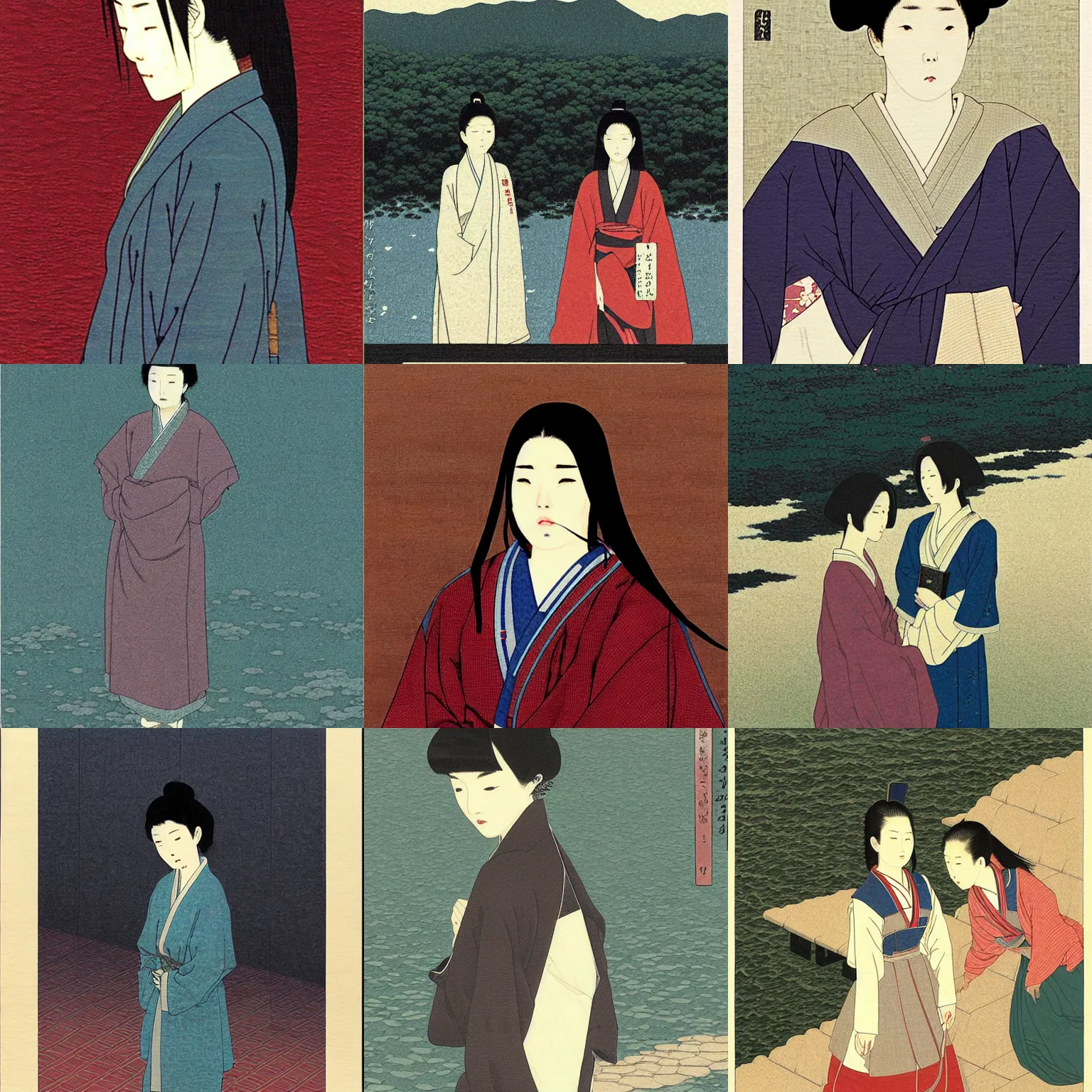 Prompt: lee jin - eun by kawase hasui, rule of thirds, seductive look, beautiful
