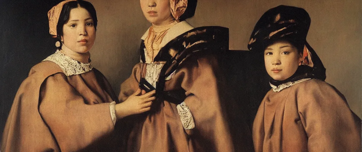 Image similar to painting by diego velasquez, young woman, high resolution, very detailed art