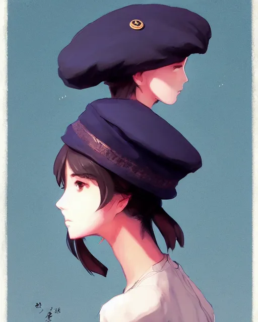 Image similar to girl with beret, sharp details, sharp focus, elegant, highly detailed, illustration, by Jordan Grimmer and greg rutkowski and PiNe(パイネ) and 薯子Imoko and 香川悠作 and wlop and maya takamura, intricate, beautiful, Trending artstation, pixiv, digital Art