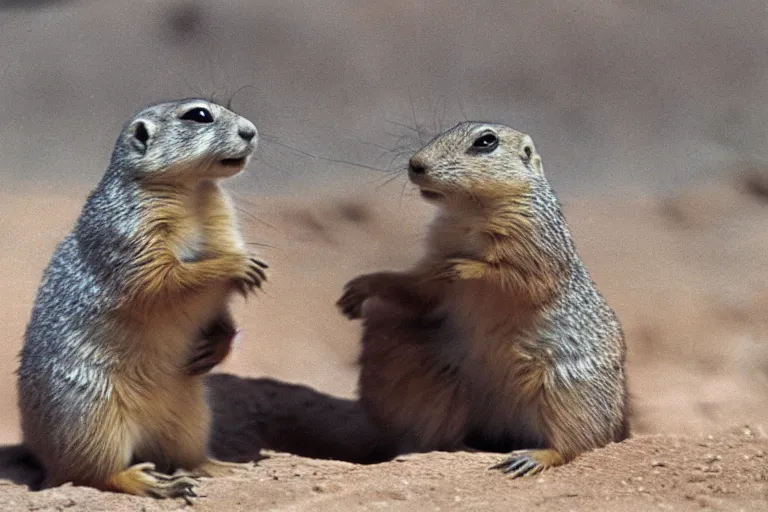 Image similar to footage of a prairie dog soldier fighting in world war