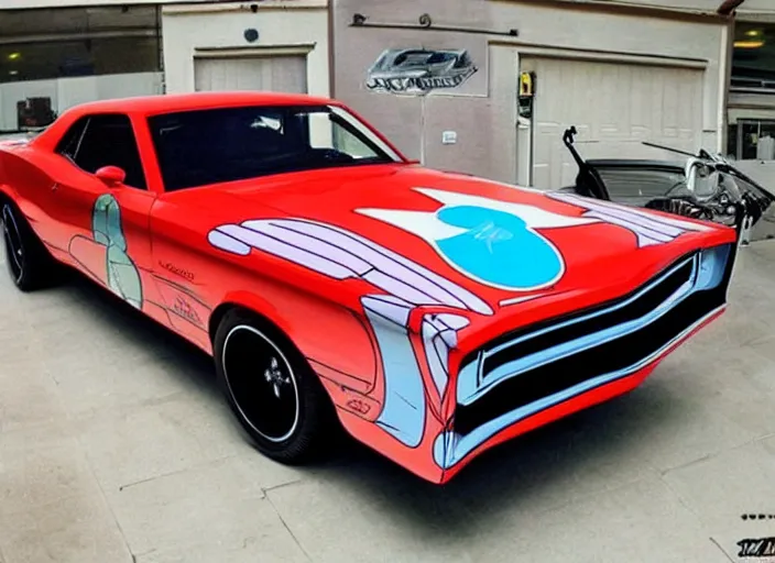 Image similar to cartoon muscle car