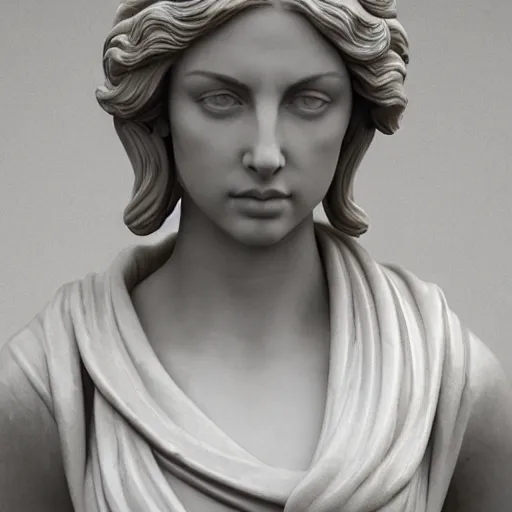 Prompt: a marble bust of actress Ana de Armas, made of Carrara marble, extremely detailed, 8K render, unreal engine, octane render, intricate, CGI, cgsociety, photograph, single subject, medium shot, shallow depth of field, by Gian Lorenzo Bernini