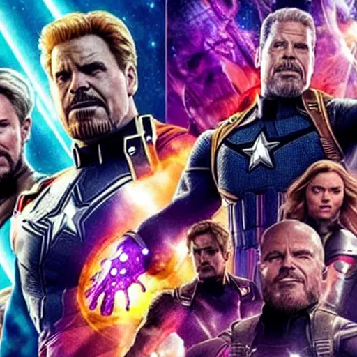 Prompt: avengers end game but thanos win,