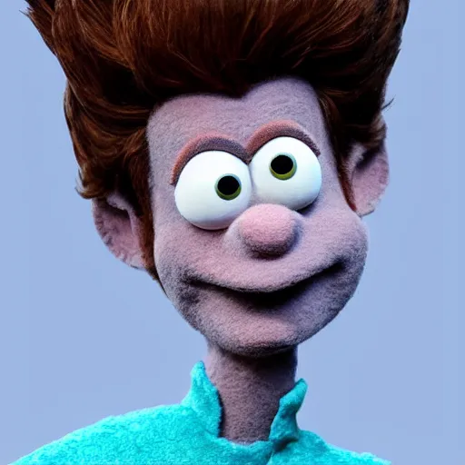 Prompt: jimmy neutron as a muppet. highly detailed felt. hyper real photo. 4 k.