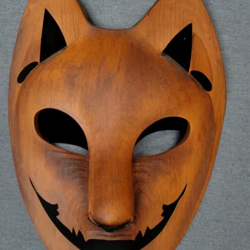 Prompt: beautiful kitsune wooden mask