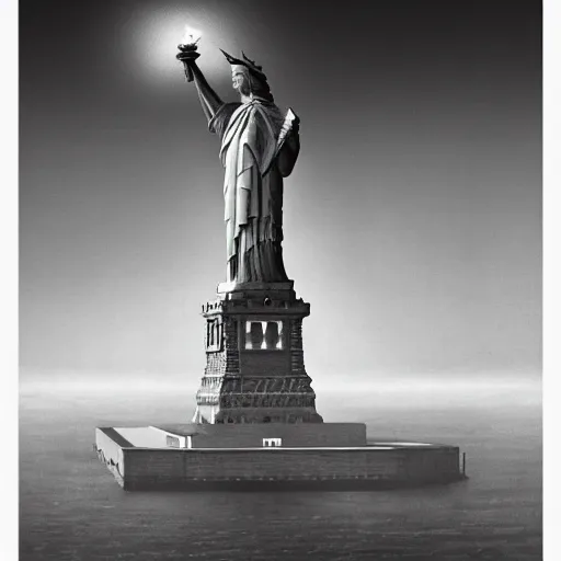 Image similar to statue of liberty, whiteness | highly detailed matte painting, hyperrealistic, very intrincate | cinematic lighting, award - winning | by rachel ruysch, giger, beksinski and bocklin | by austin osman spare and william blake, trending on artstation, cgsociety, official art, octane.