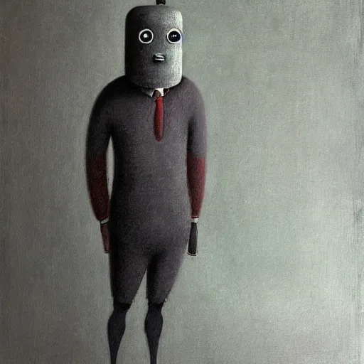 Prompt: A full body portrait of a character, by Shaun Tan