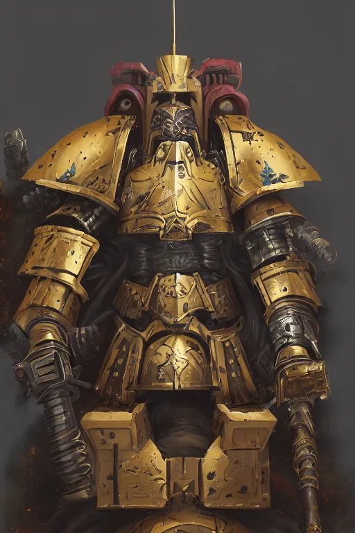 Image similar to armor portrait heros warhammer 4 0 k horus heresy fanart - the primarchs emperor by johannes helgeson animated with vfx concept artist & illustrator global illumination ray tracing hdr fanart arstation zbrush central hardmesh 8 k octane renderer comics stylized