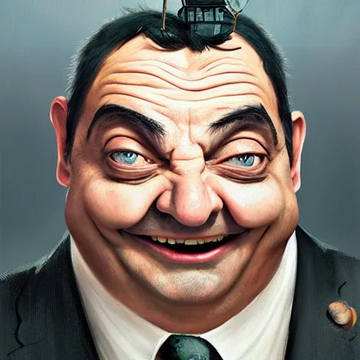 Image similar to big chungus as mr. bean painted by greg rutkowski