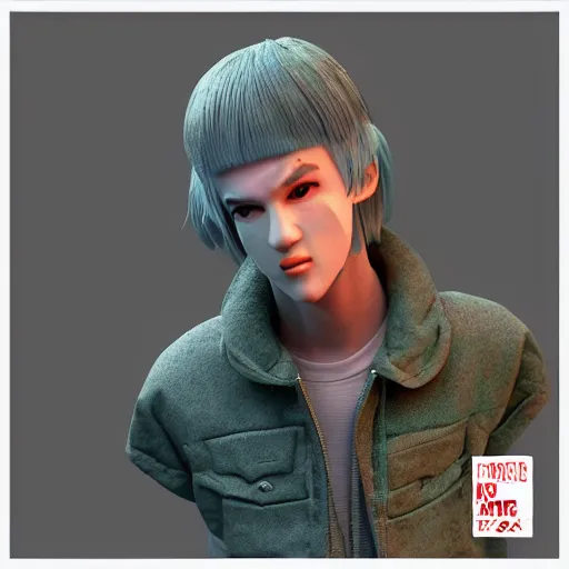 Prompt: lil peep, a 3 d render by akira toriyama, trending on zbrush central, computer art, rendered in cinema 4 d, rendered in maya, rendered in unreal engine,