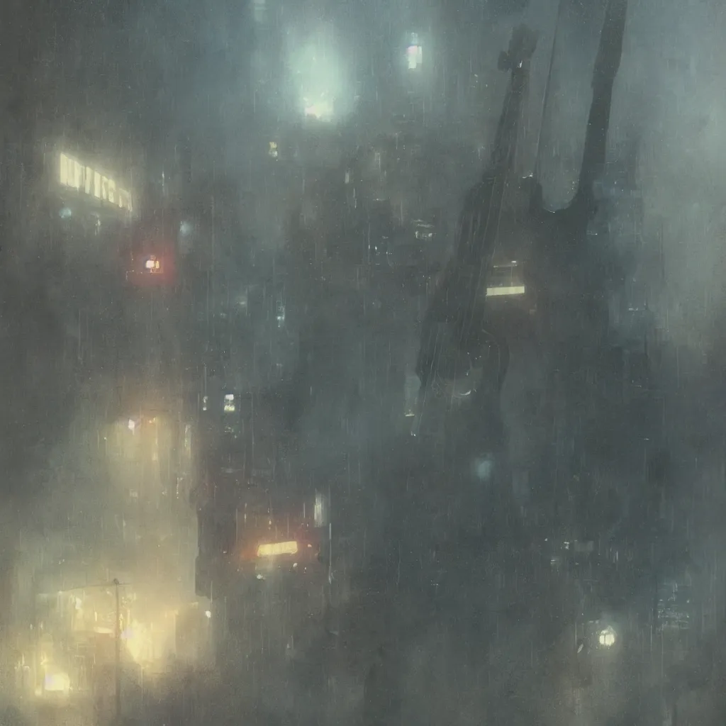 Prompt: clear guitar, intact guitar, magical area, classic guitar, blade runner, foggy area, by greg rutkowski