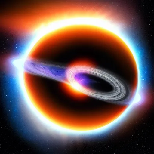 Prompt: a black hole dematerializing planet earth