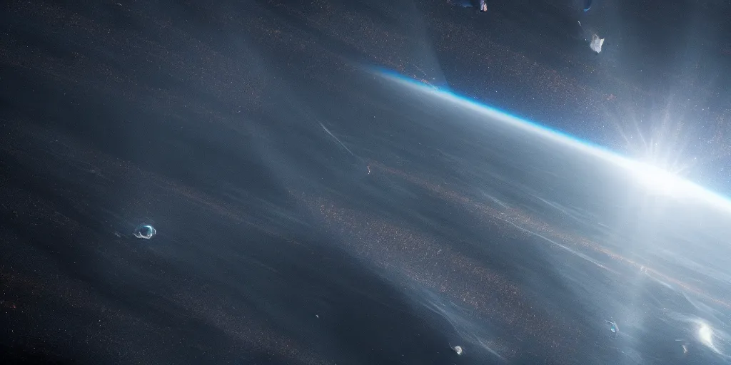 Prompt: a view of low earth orbit, the black void of outer space is visible, photograph, cinematic, 4 k, detailed, beautiful view