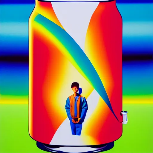 Image similar to soda can by shusei nagaoka, kaws, david rudnick, airbrush on canvas, pastell colours, cell shaded, 8 k