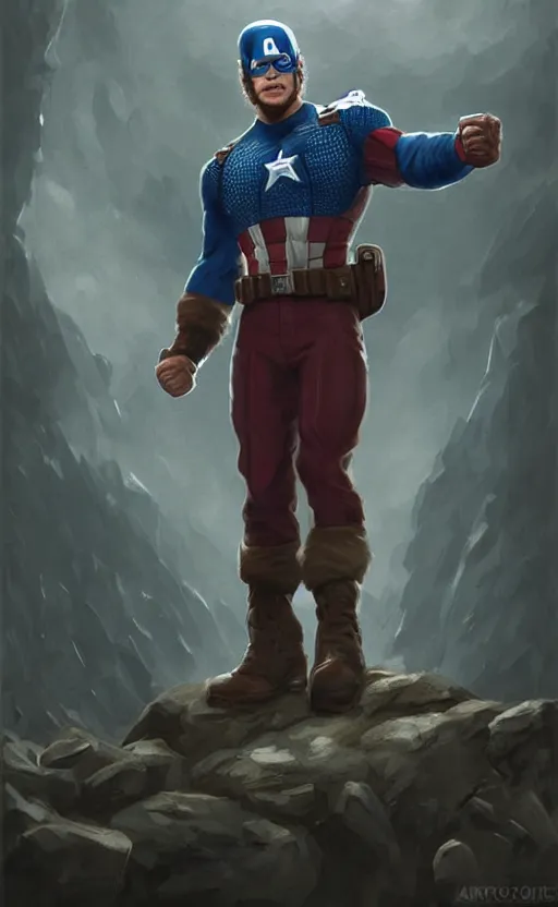 Image similar to bob ross as captain america, dynamic lighting, cinematic, ultra detailed, trending on art station, stunning visuals, creative, fantasy concept art