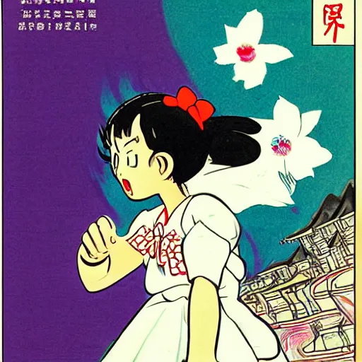 Image similar to young girl by osamu tezuka, detailed, manga, illustration