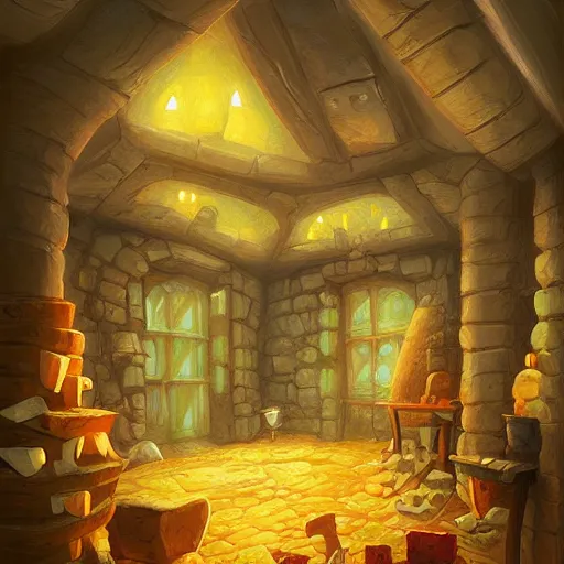 Image similar to a house made of cheese, fantasy, digital art, highly detailed, by andreas rocha