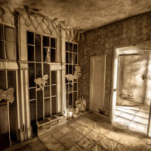 Image similar to secret room upstairs, above the family room, behind the wall, accessible by knowing, secret entrance, comforting and familiar, alive, only visited during dreams, where memories are stored but also forgotten only to be remembered again,
