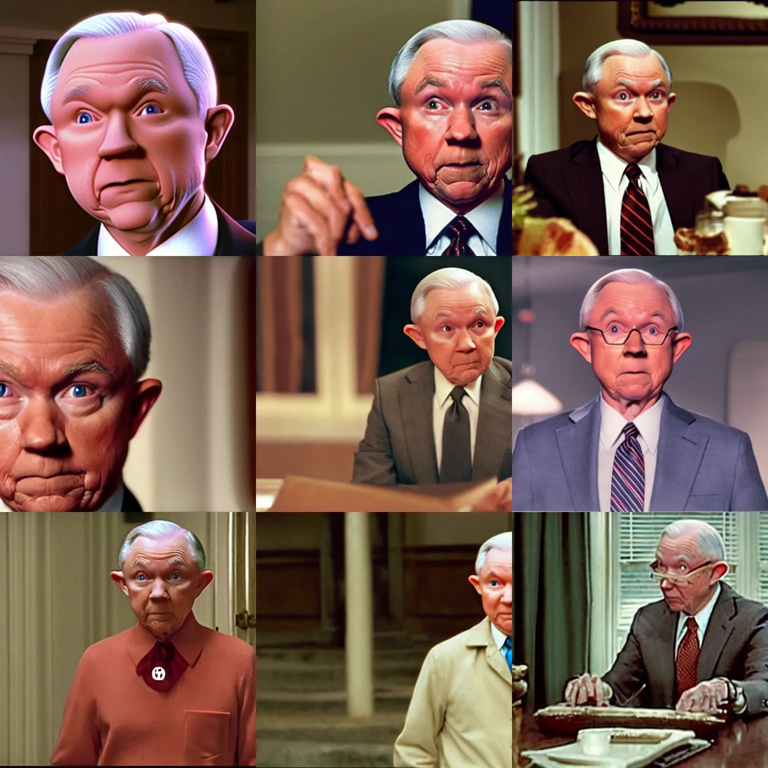 Prompt: movie still of jeff sessions in mr. magoo